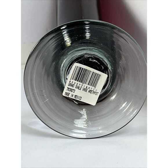 Vintage Amethyst to Clear 11" Fan Vase Hand Blown Glass - Picture 10 of 15